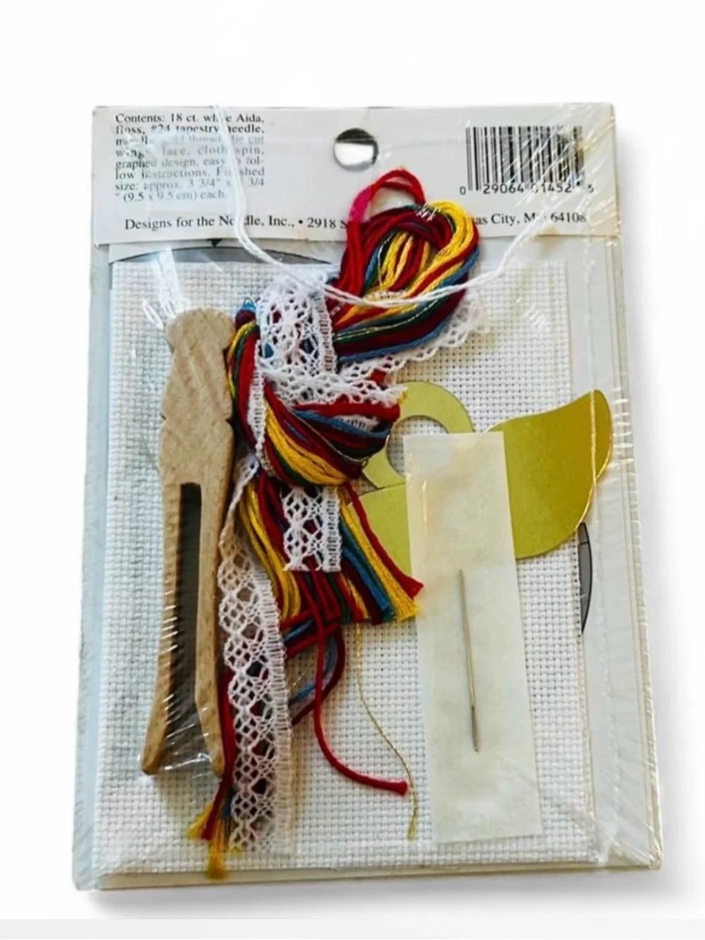Angel Counted Cross Stitch Ornament Kit with Red Poinsettia Design